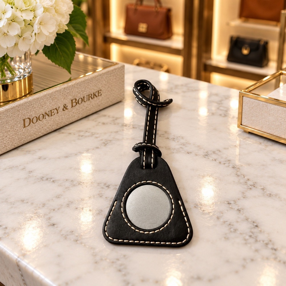 Dooney and Bourke Black Leather Picture Frame Keychain Bag Charm